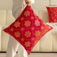 thumbnail image 5 of ‌Christmas Throw Pillow Covers - Red & Gold Snowflake Design,18X18in,Decorative Holiday Cushion Cases for Sofa,Couch,Winter Home Decor‌, 5 of 6