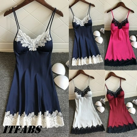 

Sexy Lingerie Women Silk Lace Robe Dress Babydoll Nightdress Nightgown Sleepwear