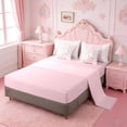 thumbnail image 3 of Erosebridal Cute Pink Bow 7 Pieces Bedding Comforter Set For Girls,Modern Patchwork Geometric Plaid Full Bedding Set For Kids,Pink Reversible, 3 of 7