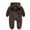 Coffee, variant on Fesfesfes Toddler Neutral Baby Bodysuit Boys Girls Solid Color Plush Cute Bear Ears Winter Thick Jumpsuit Romper