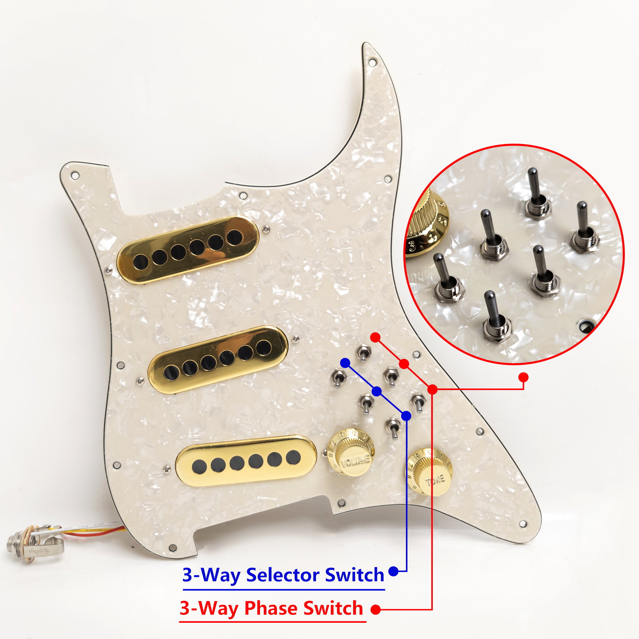 Guitar Prewired Loaded Pickguard, with SSS Burns Tri Sonic Single Alnico 5 pickups For Fender Strat Guitar
