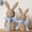 Blue Bow, variant on 2Pcs Woven Wicker Easter Bunny with Light Blue Bow, Rattan Rabbit Easter Decorations for Farmhouse Spring Table Centerpiece Home Wedding Gift
