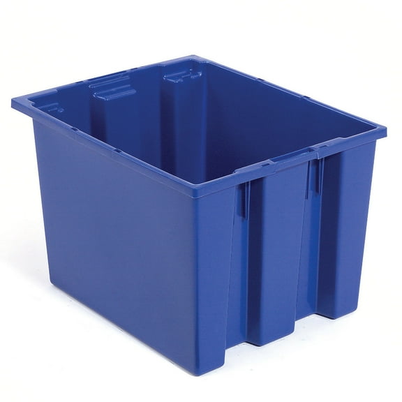 Stack And Nest Shipping Container No Lid, 23-1/2x15-1/2x12, Blue, Lot of 3