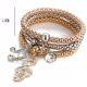 thumbnail image 3 of Xihbxyly Oferta del día Liquidación Pulseras multicapa: 3 piezas de pulsera de cadet maíz de oro/plata/oro rosa para mujer, pulsera elástica en forma de corazón, 3 of 3