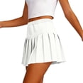 thumbnail image 6 of QATAINLAV Womens Golf Skirts with Liner Shorts Solid Color Elastic High Waist Mini Pleated Athletic Tennis Skorts White XXL, 6 of 6