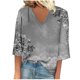 thumbnail image 1 of Blusa de Manga Corta Mujeres Cuello en V de Verano Impreso, Top Regular Casual Sexy para el Hogar Y el Uso Diario, 1 of 5