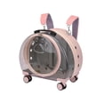 thumbnail image 1 of facefd Kitten Bag Backpack Handbag with Wheels Durable Dog Trolley Case for Puppy Translucent Pink, 1 of 9