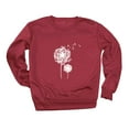 thumbnail image 4 of Up To 50% Off Black Sweatshirt Women Women's Dandelion Print Casual Fashion Sweatshirt Top, 4 of 4
