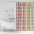 thumbnail image 4 of Purple Pink Plaid Shower Curtains for Bathroom Waterproof Fabric Bath Curtains Decor Bath Tub Curtain Yellow Green Red Turquoise Colorful Decorative Shower Curtain Sets with 12 Hooks, 72x72 Inch, 4 of 6