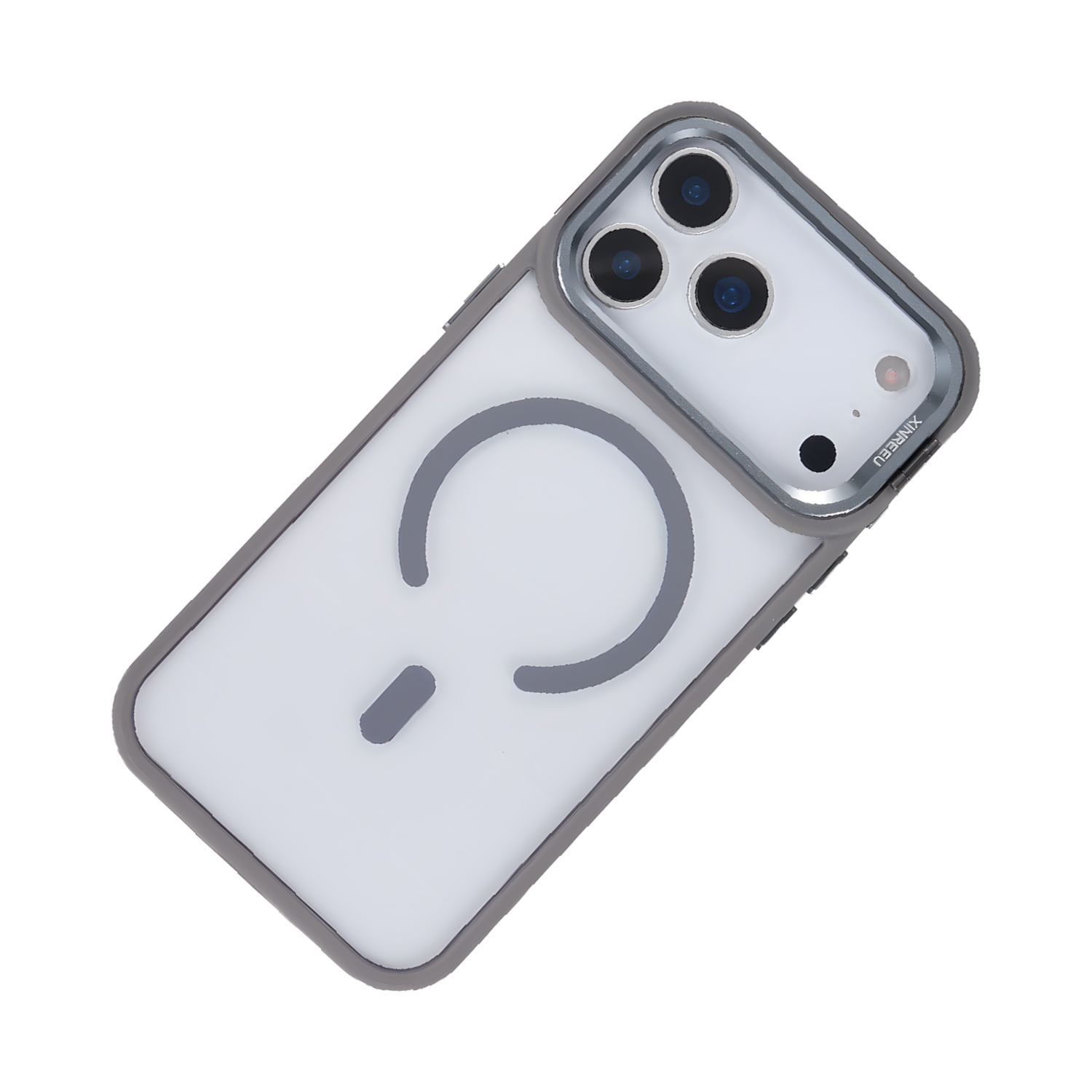 Clear Magnetic Case with Camera Stand for iPhone 17 Pro Max - Gray