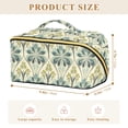 thumbnail image 4 of FORMRS Makeup Bag Travel Cosmetic Organizer for Women Fold Flat Zipper Pouch with Handle, Beige Floral Pattern, 4 of 8
