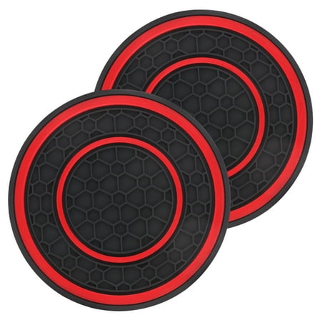 GOOHOCHY Silicone Car Cup Holder Coasters Nonslip and for Most Cars Black 2pcs