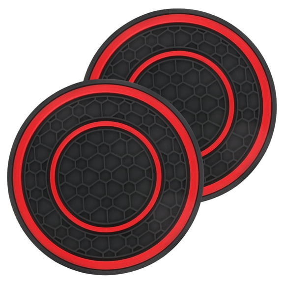 GOOHOCHY Silicone Car Cup Holder Coasters Nonslip and for Most Cars Black 2pcs