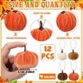 thumbnail image 3 of Plush Pumpkin Pendant Decoration – Soft Velvet Fabric Hanging Ornament for Halloween, Thanksgiving, and Fall Seasonal Displays (Beige), 3 of 9