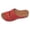 Red, variant on Studded Orthotic Platform Wedges Slip on Walking Sandals for Women Summer Beach Fashion Casual Leather Chunky Mid Heel Slides Dress Slippers Red Size 8.5