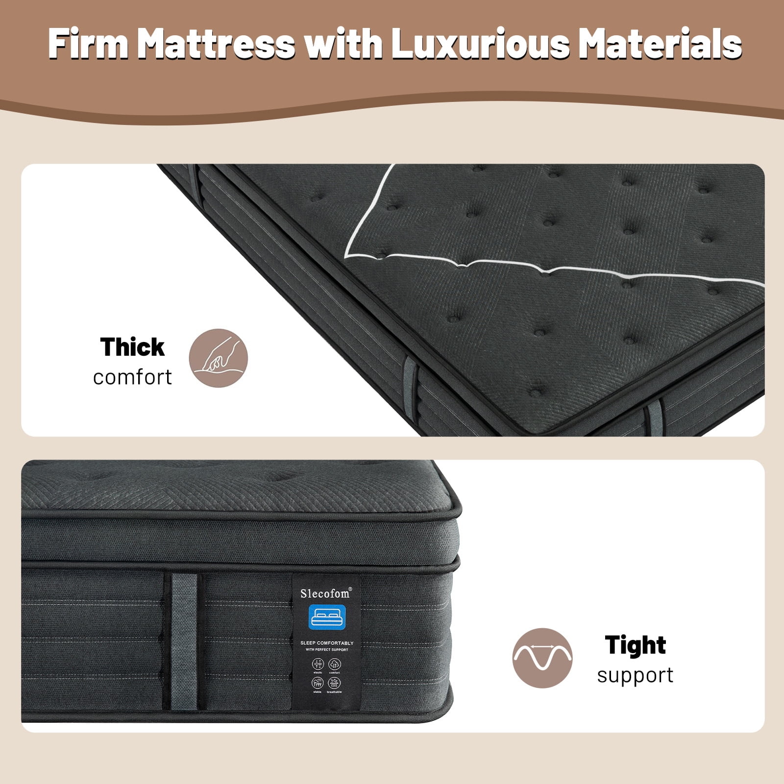 Newpearl 14 Inch Extra Firm Hybrid King Mattress, Foam Encased Edge Support, Motion Isolated, Pressure Relief (14, King)