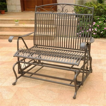Mandalay Double Iron Glider, Rustic Brown