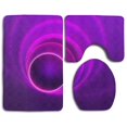 thumbnail image 1 of ABPHQTO Anillos de círculo púrpura abstracto Juego de alfombras de baño de 3 piezas Alfombra de baño Alfombra de contorno y tapa de inodoro, 1 of 2