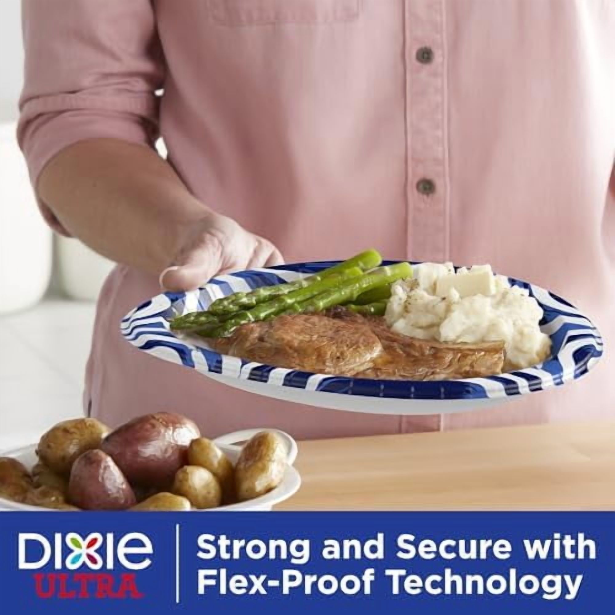 Ultra, Large Paper Plates, 10 Inch, 172 Count (4 packs of 43 plates), 3X Stronger*, Heavy Duty, Microwave-Safe, Soak-Proof, Cut Resistant, Disposable Plates For Heavy, Messy Meals