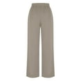 thumbnail image 5 of Fashion Olyvenn Women High Waist Palazzo Pants Casual Wide Leg Trousers Button Down Loose Work Office Business Suit Pant Pockets Beige XXL, 5 of 7