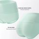 thumbnail image 3 of Bragas de algodón de cintura alta para mujer, 3 uds., bragas transpirables de microretracción de algodón puro Zhivalor BST3057786-3, 3 of 5