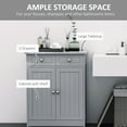 thumbnail image 4 of Grey Bathroom Cabinet, 2-door & 2 With Adjustable Shelf, Freestanding Storage, , Water-, Keep Your Towels Hygiene Products Organized Floor 2 Doors, Drawers Storage For Bathroom, Frame, Water-, 4 of 6
