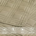 thumbnail image 6 of Chezmoi Collection Kingston King Size Bedspread Set, 3-Piece Khaki Oversized Quilted Microfiber Lightweight Bedspread Coverlet (118"x106"), 6 of 9