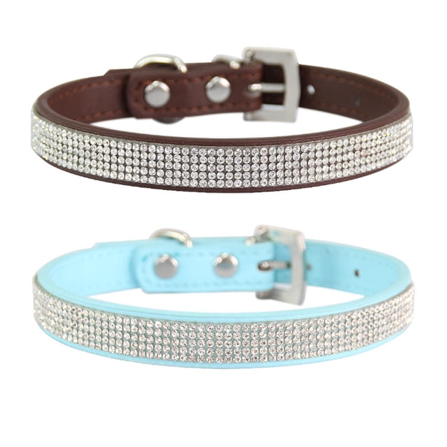 Apuakthei Collar de perro ajustable con flash, collar de perro rosa, collar de gato, collar de perro con diamantes