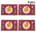 thumbnail image 3 of Coofit 4PCS Faux Leather Placemat Water & Oil Proof Rectangular Table Mat Dining Mat, 3 of 10