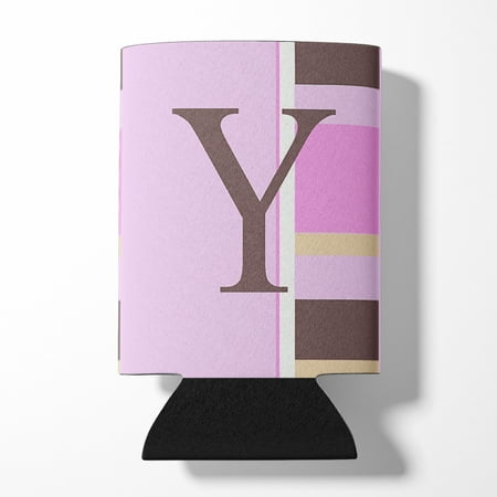 

Carolines Treasures CJ1005-YCC Letter Y Initial Monogram - Pink Stripes Can or Bottle Hugger Can Hugger multicolor