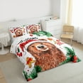 thumbnail image 3 of jejeloiu Kawaii Xmas Bear Bedding Comforter Set,Cute Cartoon Gingerbread Man Twin Comforter Sets,Happy New Year Bedding Set For Kids Girl,Super Cozy Room Decor Reversible,2-Piece, 3 of 8