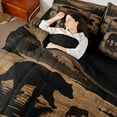 thumbnail image 4 of Castle Fairy Woodland Wildlife Bear Bedding Comforter Set 7-Piece for Teens Adults,Black Brown King Bedding Sets,Jungle Animal Ultra Soft Bed Sheets,Ultra Soft Home Decor,Reversible, 4 of 8