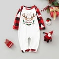 thumbnail image 2 of QIUOMBBP Long Sleeved Family Matching Christmas Pajamas Novelty Print Round Neck Tops + Plaid Trousers Sleepwear 2 Piece Outfits Red, 2 of 7