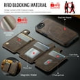 thumbnail image 6 of for iPhone 16e Wallet Case with Kickstand, Detachable Magnetic Card Holder, RFID Blocking PU Leather Cover, Drop Protective Classic Flip Back Case for iPhone 16e, Coffee, 6 of 10