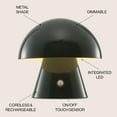 thumbnail image 4 of JONATHAN Y Porcini 7" Contemporary Bohemian Rechargeable/Cordless Iron Integrated Portable LED Mushroom Table Lamp, Forest Green, JYL7116C, 4 of 7