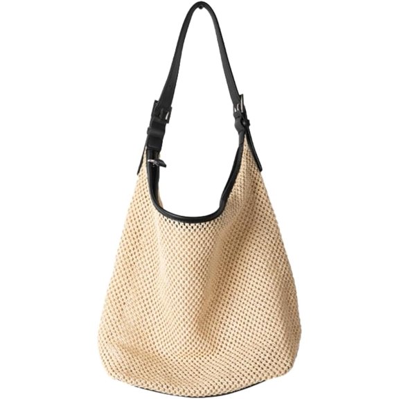 LinYooLi Straw Beach Bag Hobo Bags Women Vintage Shoulder Bag Everything Tote Bag Summer Beach Bag Cute Purse Work Travel Bag 2024
