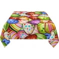 thumbnail image 3 of Spring Easter Tablecloth 54X54 Inch Square Bunny Eggs Tablecloth Spring Colorful Rabbit Eggs Table Cloth Dust-Proof Wrinkle Resistant Rustic Tablecloth for Home Dining Room Party, 3 of 6