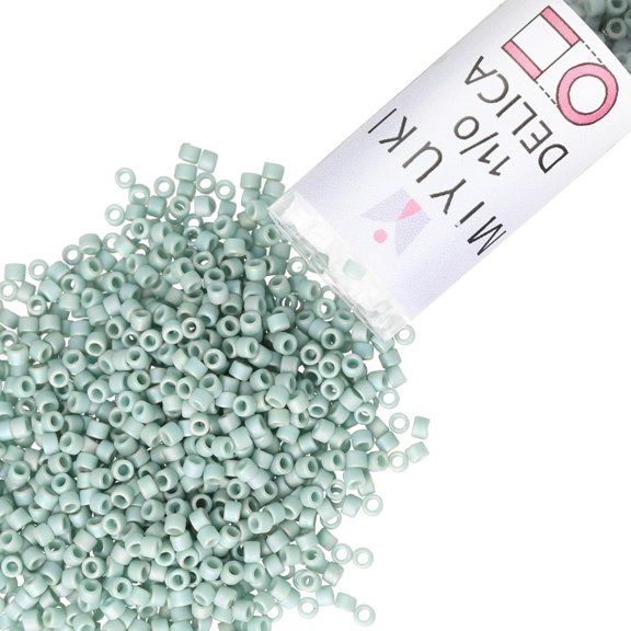 Miyuki Delica Seed Beads – Size 11/0 (1.6 mm), DB2313, Frost Opaque Glaze Rainbow Celadon, 7.2 g, Approx. 1440 Beads