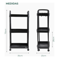 thumbnail image 4 of "Carrito Organizador Multi-uso 3 Niveles Muebles Baño. Ruedas Lab.G, Gris ", 4 of 5
