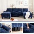 thumbnail image 4 of Bonzy Home U Shaped Convertible Sectional Sofa Couch for Living Room With Storage Ottoman Royal Blue, 4 of 11
