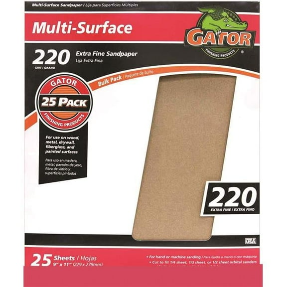 Ali Industries 3260 9 x 11 in. 220 Grit Aluminum Oxide Multipurpose Sandpaper