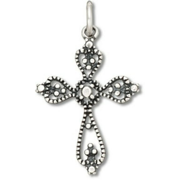 Sterling Silver 16" .8mm Box Chain Dainty Beaded Christian Cross Pendant Necklace