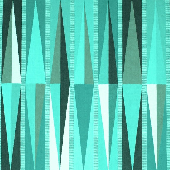Ahgly Company Machine Washable Indoor Square Abstract Turquoise Blue Contemporary Area Rugs, 4' Square