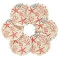 thumbnail image 7 of Yayeee 6 PCS Drink Coasters with Holder Set Woven Absorbent Round Tabletop Hot Pad, Starfish Seashell, 7 of 7