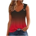 thumbnail image 2 of Tank Tops for Women Plus Size Sleeveless Gradient V-Neck Camisole Casual Tank Blouse Blue XL, 2 of 4