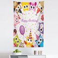 thumbnail image 1 of Birthday Party Tapestry, Celebration Themed Owl Family Colorful Cone Hats on Backdrop Art, Fabric Wall Hanging Decor for Bedroom Living Room Dorm, 5 Sizes, Multicolor, by Ambesonne, 1 of 1