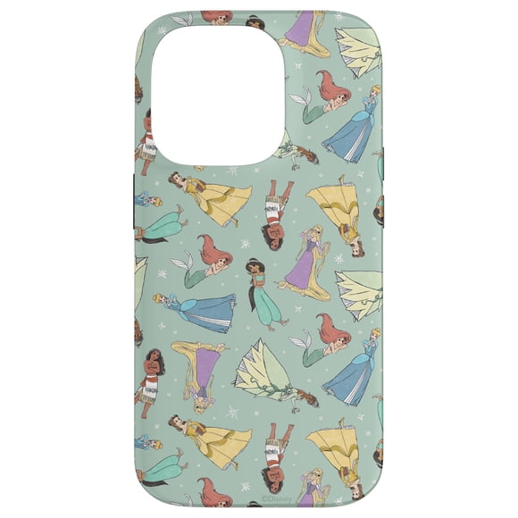 Funda de teléfono con estampado mágico de princesas de Disney, color verde espuma de mar para iPhone