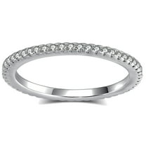 Eternity Wedding Band for Women Cubic Zirconia Sterling Silver Stacking Rings Ginger Lyne Collection
