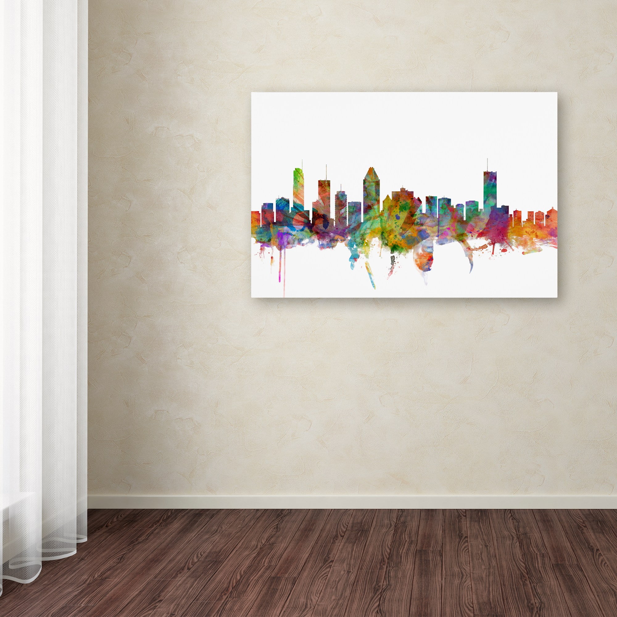 Trademark Fine Art "Montreal Canada Skyline" Canvas Art by Michael Tompsett