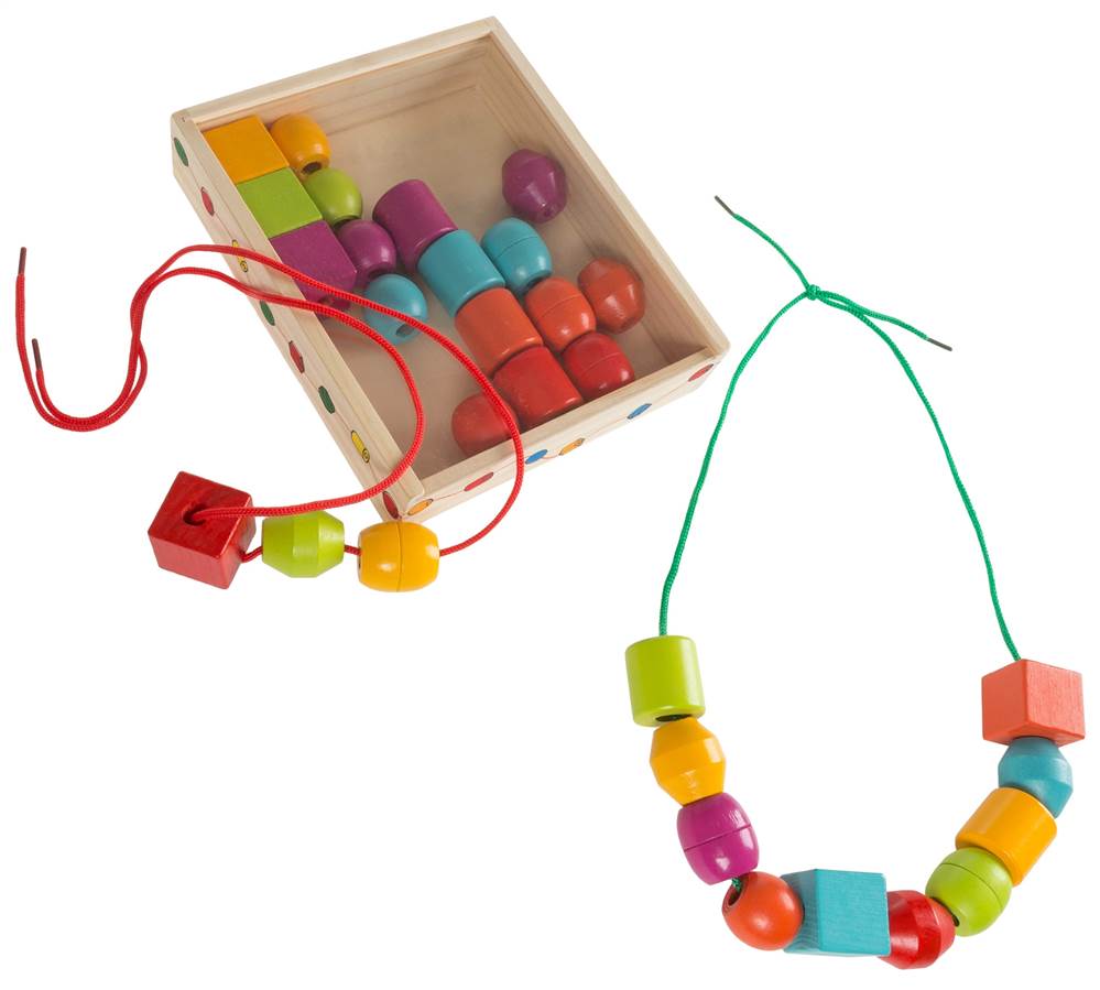 Hey! Play! Kids Bead and String Lacing ToySet with 30 Wooden Beads, 2
